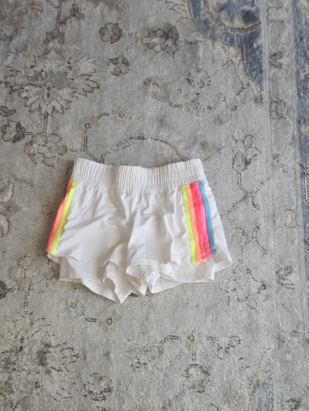 Lucky In Love White Shorts with Pink Logo
